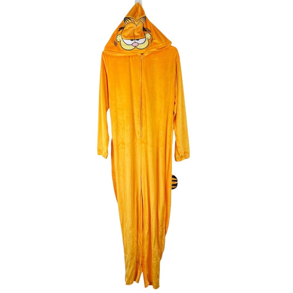 Garfield Costume Adult Small Orange Cat Halloween One Piece Jumpsuit Cosplay